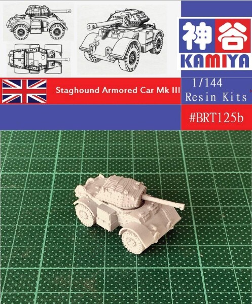 1/144 未組立 WWII British T17E1 Staghound MK III Armored Car (BRT125B)