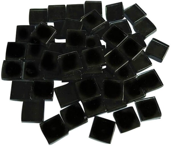 CarAngels ガラスモザイクタイル 1cm正方形 DIY 内装 デコレーション ハンドメイド クラフト たっぷり300g (ブラック)