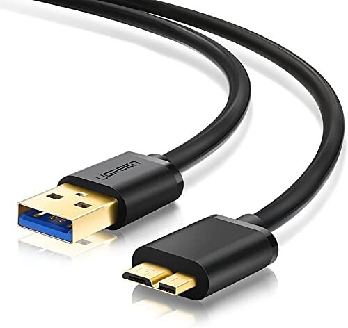 UGREEN USB3.0 MicroB USBケーブル タイプAオス - マイクロタイプBオス 高速転送と急速充電 外付けHDD SSD Blu-ray BDドライブ デジカメ