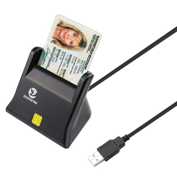 ZOWEETEK ICカードリーダー マイナンバーカード 自宅で確定申告 USB接触型 マイナンバーカード対応 ICチップのついた住民基本台帳カード