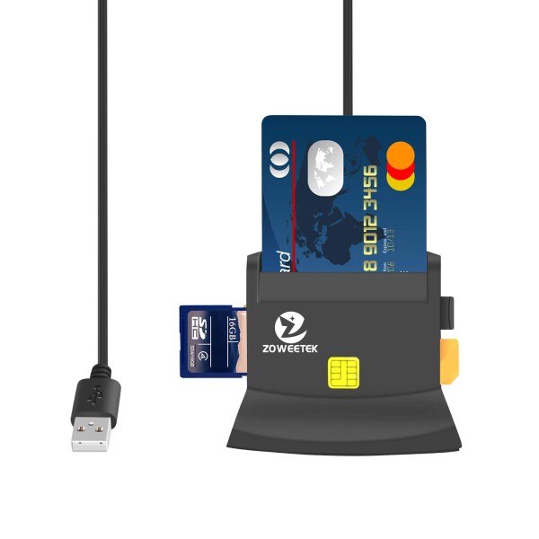 ZOWEETEK ICカードリーダー マイナンバーカード対応確定申告ic カードリーダーライタCAC/SD/Micro SD (TF)/SIMスマートカードリーダー US
