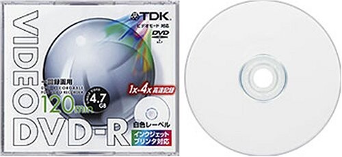 TDK プリンタブル DVD-R120PWX5A 録画用1-4x 120分5枚パック