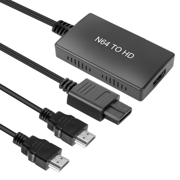 N64 to HDMI 変換コンバーター L'QECTED N64 / ゲームキューブ/SNES to HDMI 変換アダプター 720P/1080P出力対応 (USB/HDMIケーブル付き)