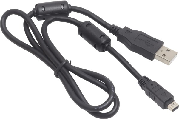 オーディオファン OLYMPUS (オリンパス)用 USBケーブル デジタルカメラ用 CB-USB8 互換 ミニ12ピン平型 パソコン接続用 65cm ブラック