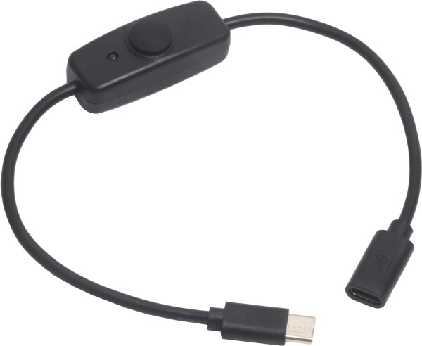 オーディオファン スイッチ付き USBケーブル USB Cタイプ用 オン/オフスイッチ付き USB-Cソケット - USB-Cプラグ 給電のみ（急速給電・デ