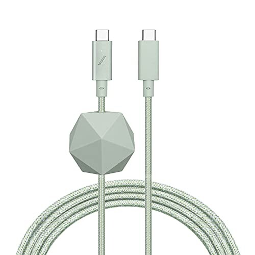 Native Union Type-C Desk Cable - USB-C to USB-C 8ft 滑り止めアンカーノット付き 充電ケーブル iPhone 15, MacBook Pro 13 M3, Air 1
