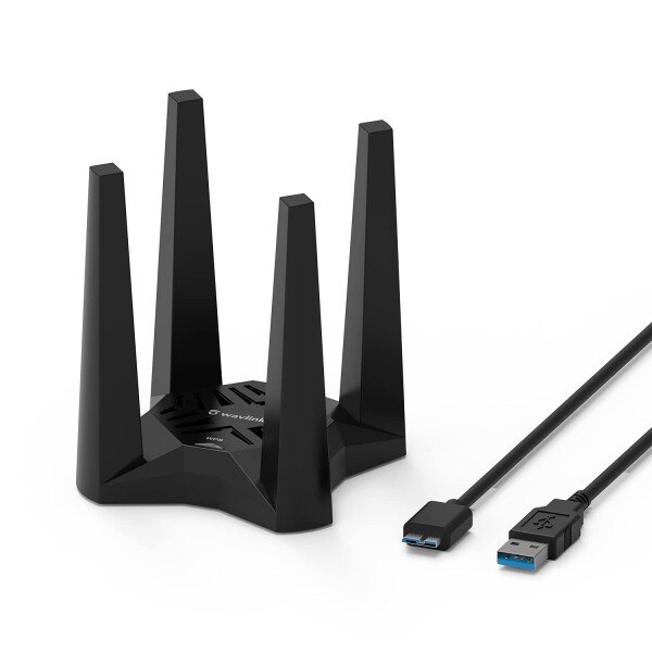 WAVLINK WiFi 無線LAN 子機 AC1900規格 1300+600Mbps デュアルバンド USB3.0 アダプター WPSボタン 吸着機能あるクレードル付き 高速通信