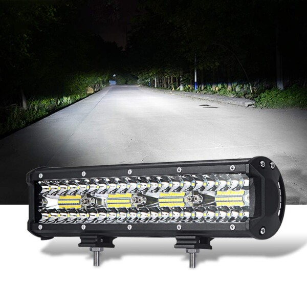 led投光器 12インチ ライトバー 作業灯 ホワイトSAMLIGHT 60PCSチップ 12v/24v対応 広角 狭角 兼用 一体型 トラック用品 車外灯 農業機械