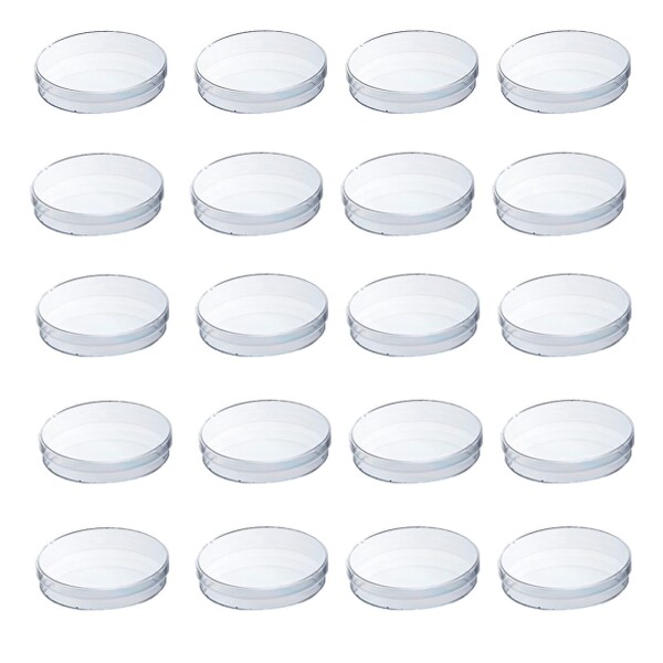 ST TS シャーレ ペトリ皿 20個セット 実験用品 プラスチック 蓋付き 容器 使い捨て クリア 培養皿 皿 実験 (90mm)