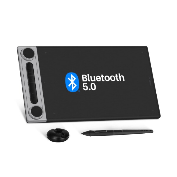 HUION ペンタブレット ワイヤレス bluetooth 板タブ 新改良ペンPW517 8192レベル筆圧感度 傾き検知 iPhoneやiPadのibisPaintに対応 左利
