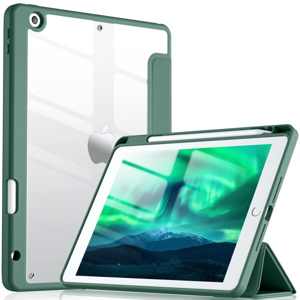 Maledan iPad 第9世代 ケース 2021/2020/2019モデル ipad 第9/8/7世代用 10.2インチ クリア 透明バック ペンシル収納 新型 全面保護型 衝