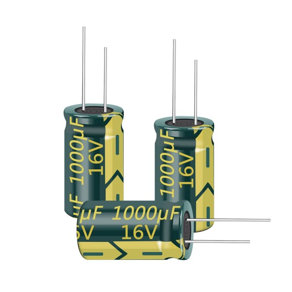 PENGLIN 10個 電解コンデンサ アルミ電解コンデンサー 16V 1000UF 105[度] 8x16mm 高周波 低抵抗 長寿命 (16V 1000μF)