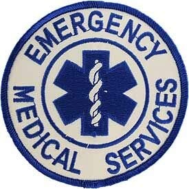 EMS, Emergency Medical Service LOGO - Patriotic Patches, Embroidered Iron On Patch - 3.75