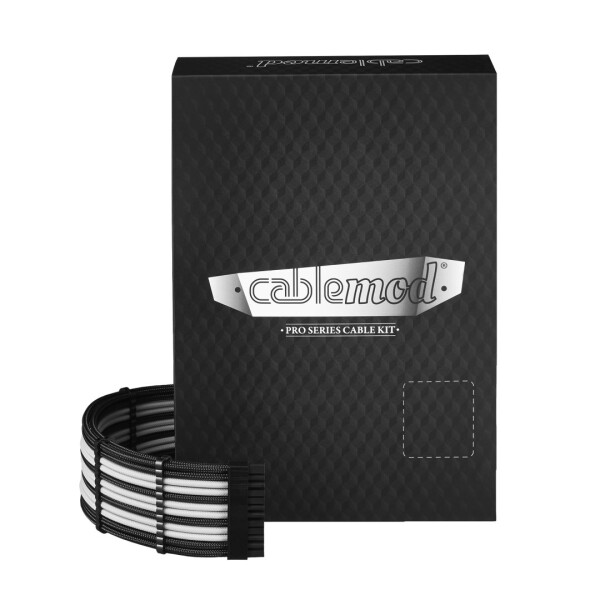 CableMod E-Series Pro ModMesh Sleeved Cable Kit for EVGA G/G+ / P/P+ / T (Black + White)