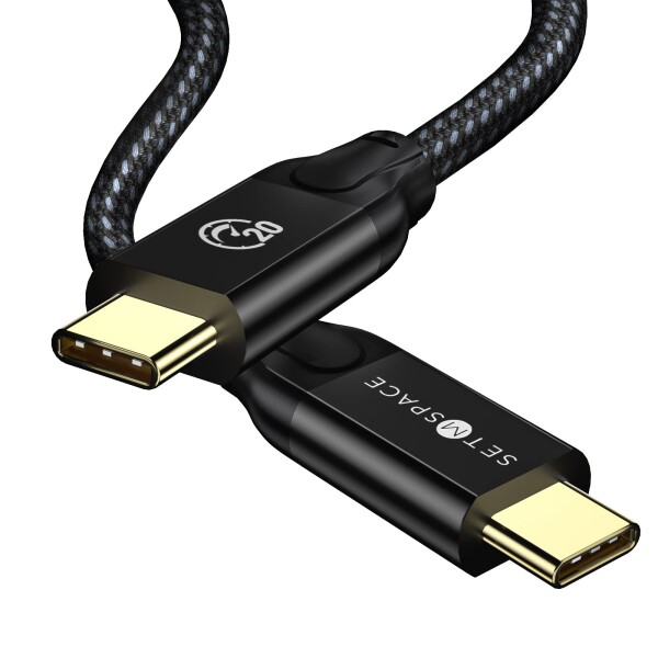 SETMSPACE USB ケーブル 20gbps USB3.2 Gen2X2 USB C ケーブル 安定20V5A PD急速充電100W 4K@60HZ E-markチップ ヘッドセット/Galaxy/Swi