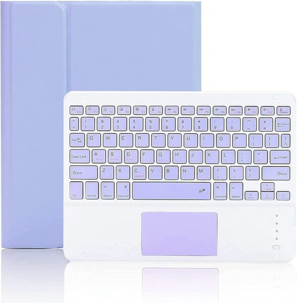 超薄型 iPad 10 2022 キーボード ケース，タッチパッド付き一体式ワイヤレス BluetoothキーボードiPad保護ケース，Apple Pencil 収納可能