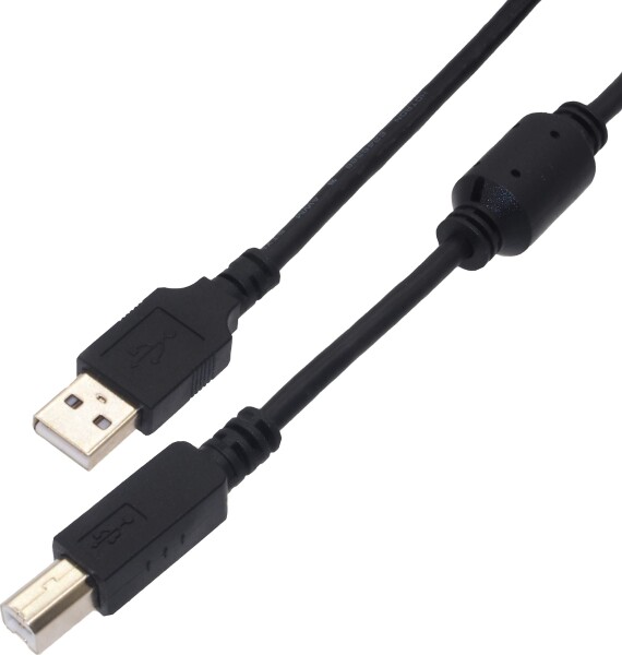 オーディオファン BタイプUSBケーブル USB Aオス-Bオス USB2.0 スキャナー プリンター ケーブル フェライトコア付き ブラック 1.8m