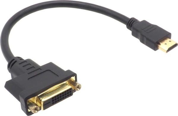 オーディオファン DVI-HDMI変換ケーブル HDMI オス ⇔ DVI-D メス 双方向 変換 1080P 25cm
