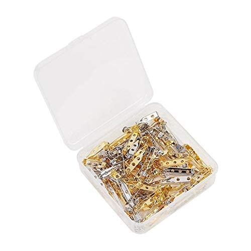 SZB ブローチピン ウラピン ブローチ金具 手芸材料 金属パーツ ハンドメイド DIY用 ゴールド (25mm, 50PCS)