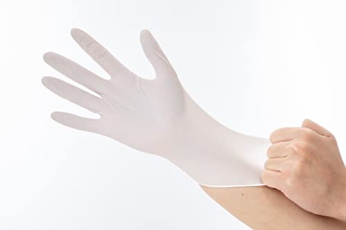 (PROWORK) 中部物産貿易 ニトリーノライトCホワイト(M) 100枚 ニトリル手袋 食品衛生法適合 調理 掃除 実験 軽作業