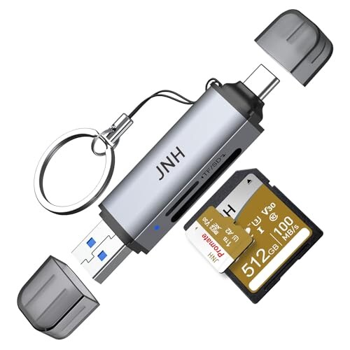 JNH カードリーダー CR-UD201 USB 3.2 DDR200モード 最高190MB/ｓ超高速転送 Type-C OTG対応 2-in-1 SDXC microSDXC カードリーダー Andr