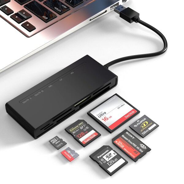 USB3.0 マルチ SD カードリーダー、SD/TF/マイクロSD/CF/MS/XD 7in1 5Gbps高速 usb3.0 メモリーカードリーダー SD SDXC SDHC TF マイクロ