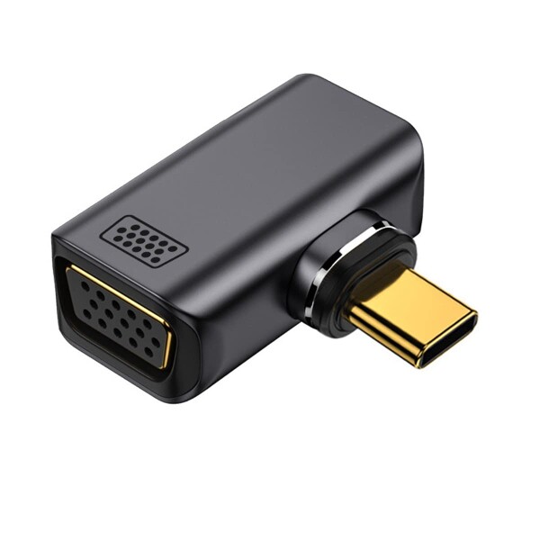 NFHK 磁気角度タイプ USB-C Type C - VGA RGB モニター変換アダプター 1080P 60hz タブレット & 電話 & ノートパソコン用