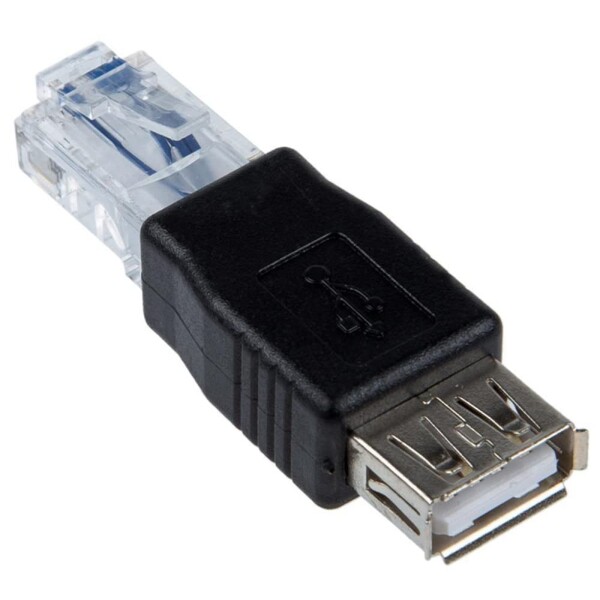 オーディオファン RJ45プラグ-USB Aタイプソケット 変換アダプタ ADSLモデム用 4芯