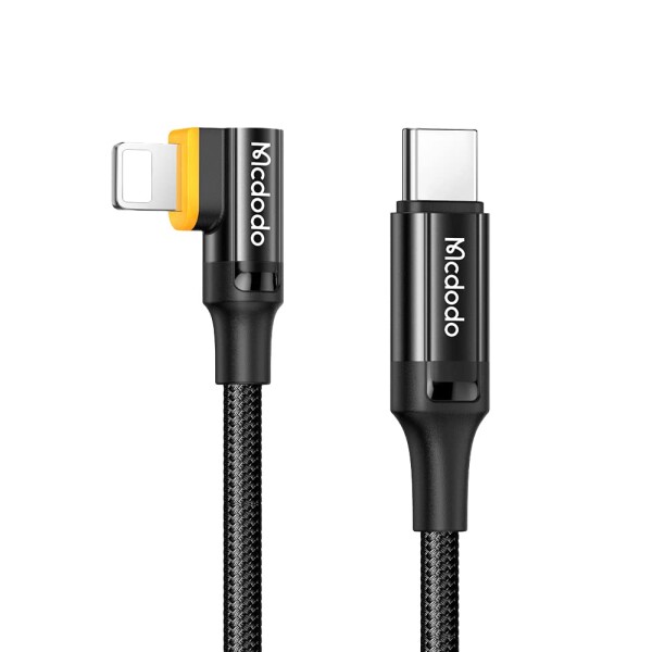 Mcdodo USB C to ライトニングケーブル 2m PD対応 36W急速充電 スマートパワーオフ機能 90度アングル設計 LEDライト付き 高速データ転送