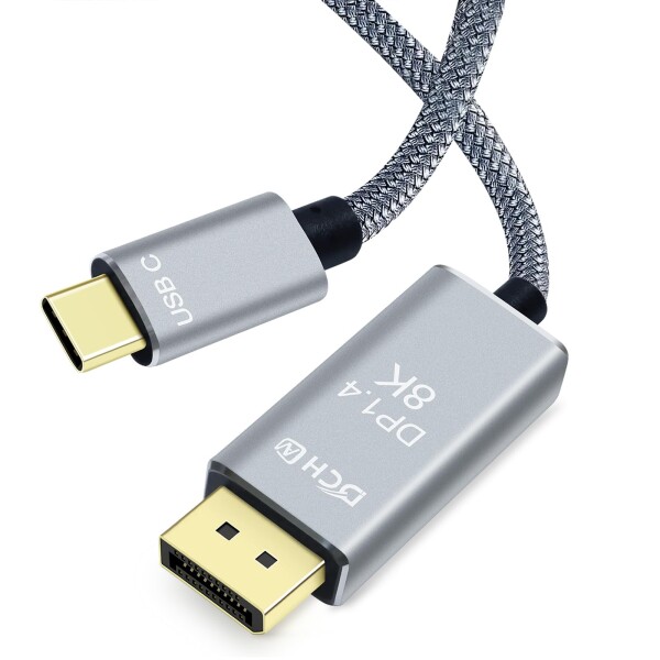 DCHAV 8K USB C DisplayPort ケーブル 2m Type-C DP 1.4 変換 USB タイプC ディスプレイポート ケーブル 8K 60Hz 4K 144Hz 4K 120Hz 2K 1