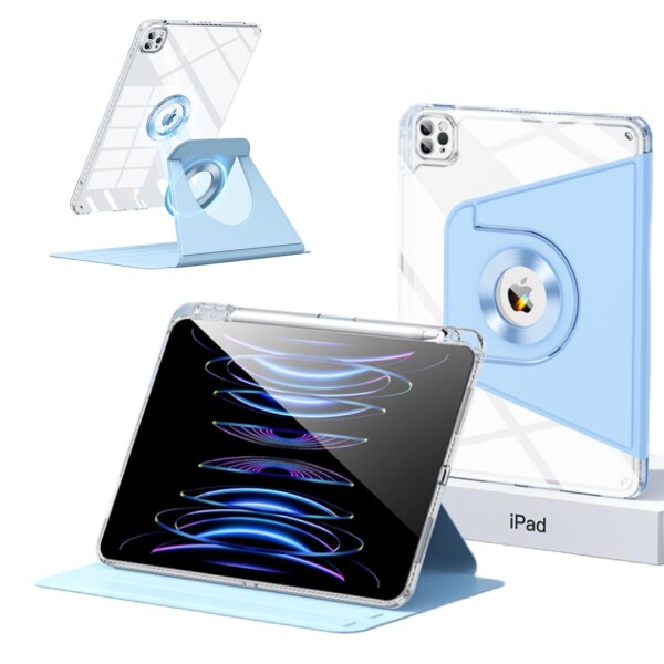 磁気吸着 iPad Mini 第6世代 ケース ケース縦置き 分離式 360度回転式 iPad Mini6 透明カバーペン収納 子供 耐衝撃 カバー マグネットス