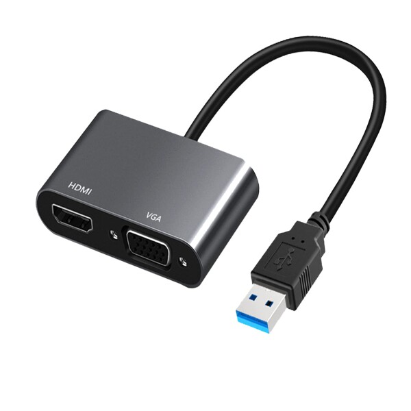 USB HDMI VGA 変換アダプタ USB3.0 HDMI変換アダプタ VGA変換アダプタ オーディオ/ビデオの同時伝送 1080Pの 対応 ディスプレイアダプタ