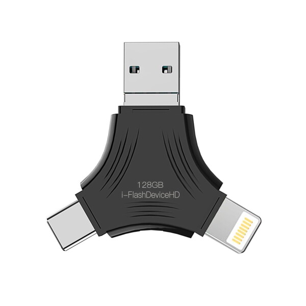(Apple MFi認証) 2023新版 128GB 3in1 USB3.0メモリ for Lightning/USB C/Micro USB フラッシュメモリ iPhone/PC/Android/iPad//Macbook