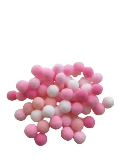 NaturalMelody ピンク系 ミックス ボンボン 90個 約1ｃｍ ボンテン 手芸 マスコット ポンポン 飾り デコレーション パーツ
