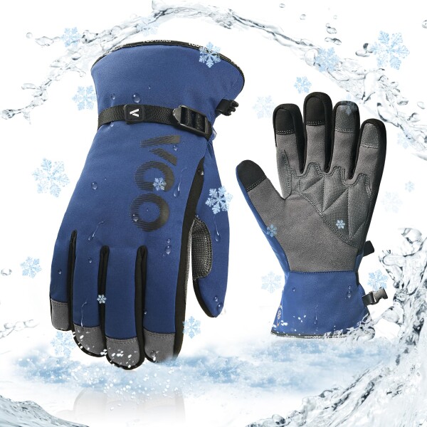 Vgo -20[度]防寒 3M C120 防寒テムレス タッチパネル 裏綿付 防水 作業用手袋 アウトドア 自転車 バイクグローブ ランニング スキー 雪遊