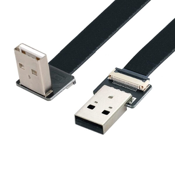 chenyang USB 2.0 Type-A オス - Type-A オス データ フラット スリム FPC ケーブル 90度 下向き FPV ディスク スキャナー プリンター 50