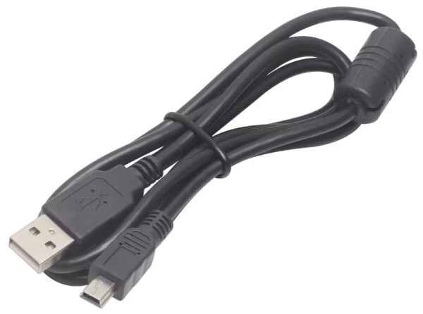オーディオファン miniUSBケーブル USB2.0 フェライトコア付き タイプA to ミニUSB ブラック 約1.2m