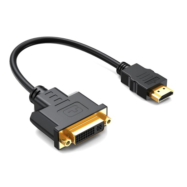 MMOBIEL HDMI - DVI ケーブル アダプター - 双方向 - メス DVI-I デュアル リンク - オス HDMI - ケーブル コンバーター モニター、PC、