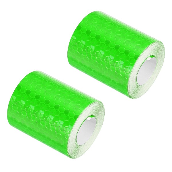 PATIKIL 反射テープ 2個 5 cm x 3 M 防水 接着剤 高視認性 警告 安全テープ 屋外用反射板 車 トラック トレーラー用 緑