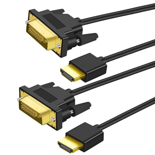 Twozoh 4K HDMI - DVIケーブル 1M 2本入り 双方向 フレキシブル ハイパースリム DVI - HDMIケーブル 1080P/4K@60HZフルHD対応 プロジェク