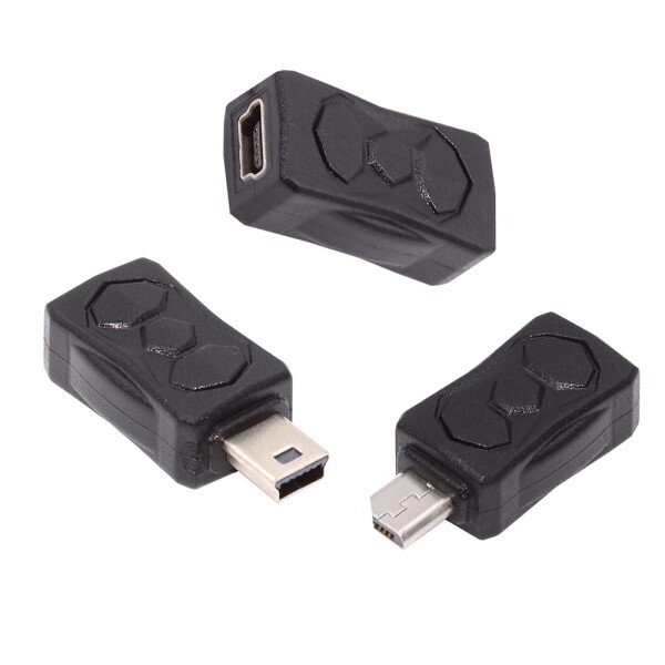 NFHK Micro USB 2.0 - Mini USB 5ピン オス-メス 延長データ電源アダプター 3個/ロット, NF-U2-006-MM