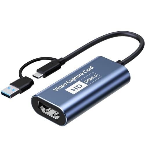 VANGREE 4K ビデオ キャプチャ カード、USB 3.0 HDMI to USB C オーディオ キャプチャ カード、1080P 60FPS キャプチャ デバイス、ゲーム