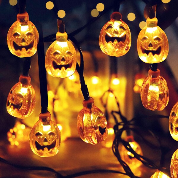 IFEND ハロウィン 装飾 かぼちゃライト ソーラー充電式 30LED電球 6m 飾りライト ストリングスライト パンプキンライト 囲気作り DIY 屋