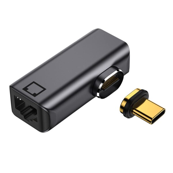 Xiwai Type USB-C Type-C USB3.1〜1000MbpsギガビットイーサネットネットワークLANラップトップ用磁気角度付きアダプター