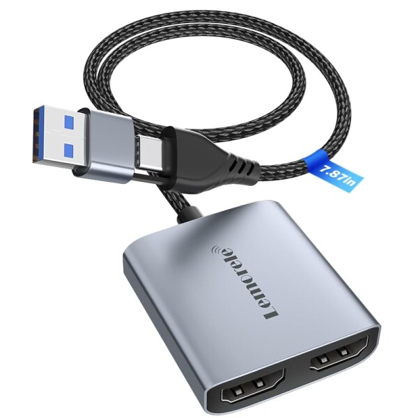 Lemorele HDMI キャプチャーボード USB & Type C 2 in 1 ビデオキャプチャ カード Switch対応 ゲームキャプチャー 1080P＠60Hz 小型軽量 ゲ