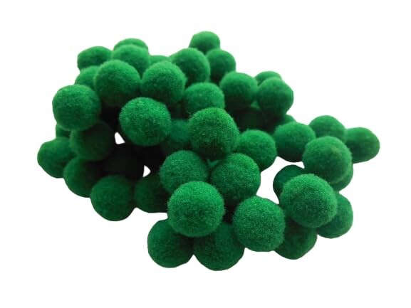 NaturalMelody 緑 グリーン ボンボン 90個 約1ｃｍ ボンテン 手芸 マスコット ポンポン 飾り クリスマス デコレーション パ