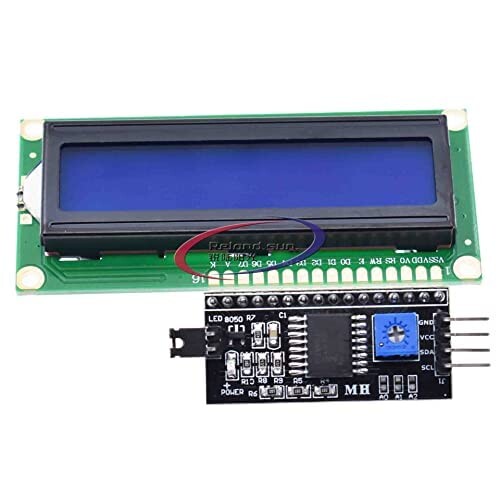 LCD HD44780 1602 16x2 Serial LCD Black Character Blue Backlight Display Board IIC PCF8574T I2C Adapter Converter