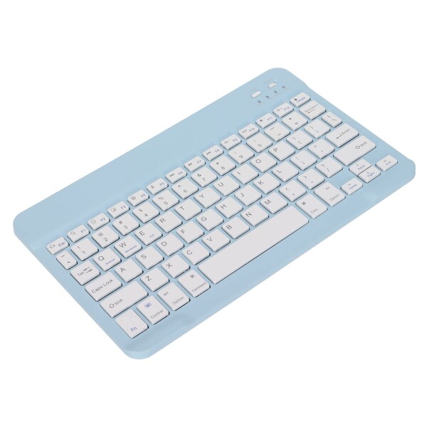 ワイヤレスキーボード、小型ポータブル先端技術安定接続PCキーボードfor Tablet for PC(青)