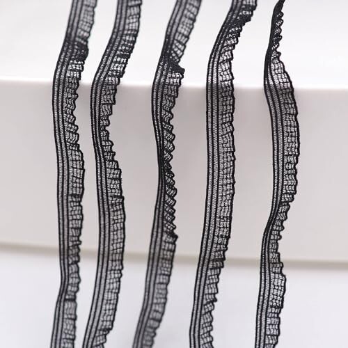 sempiterno 極狭のフリルレース 弾力性のレース 長さ約10m幅約6mmです DIY補助材料 誕生日 クリスマス ギフト 装飾材料 縫製素材 人形飾