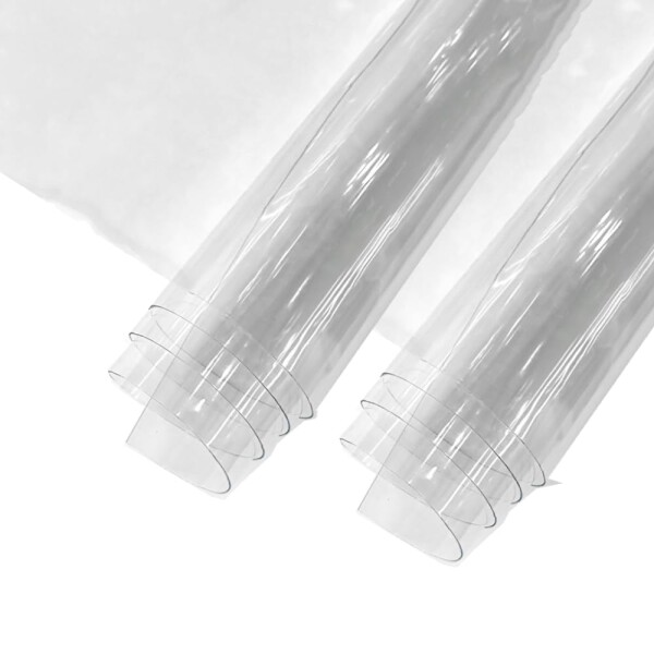 HYANG 2巻純色PVC透明ゼリービニルロール：30 cmx 120 cm PVC織物、ハンドバッグ、イヤリング、DIYプロジェクトのために使用 (とうめいし